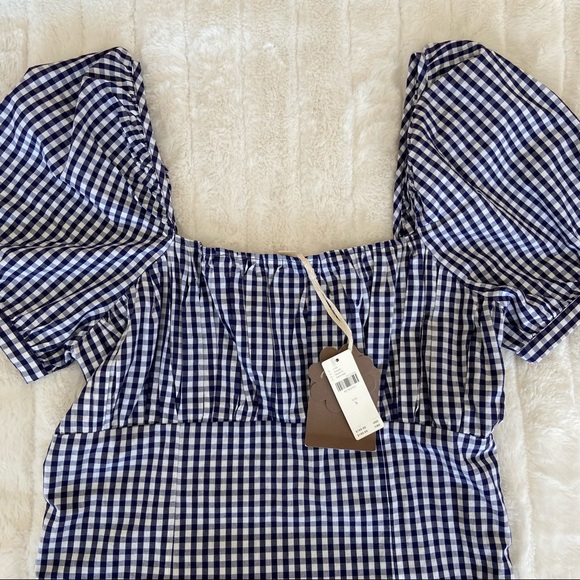 🌿|NWT| Anthropologie Gathered Puff-Sleeve Mini Dress - Picture 5 of 12